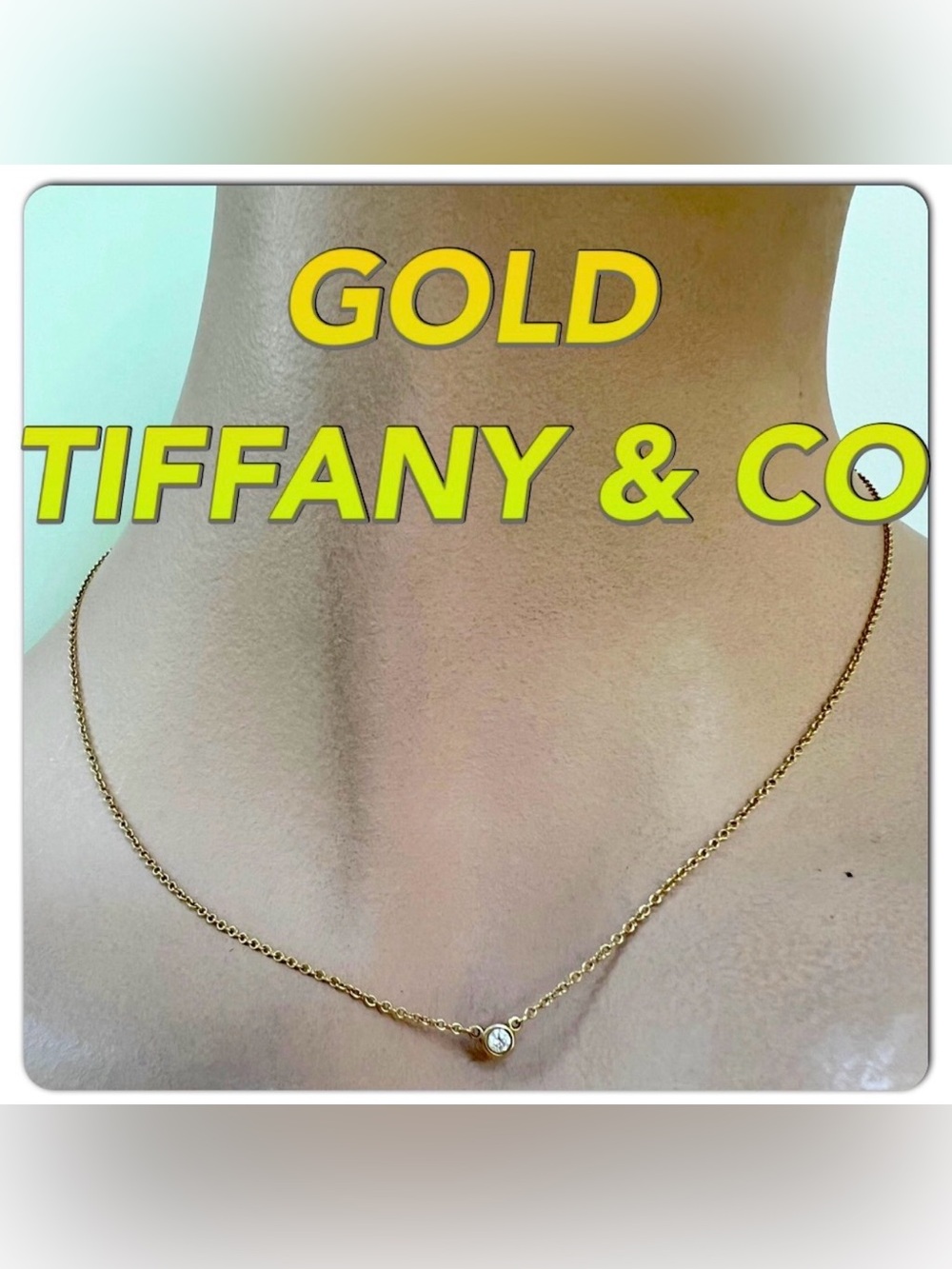 🔴Authentic TIFFANY & CO 18K Gold Peretti Bezel Diamond Necklace🔴